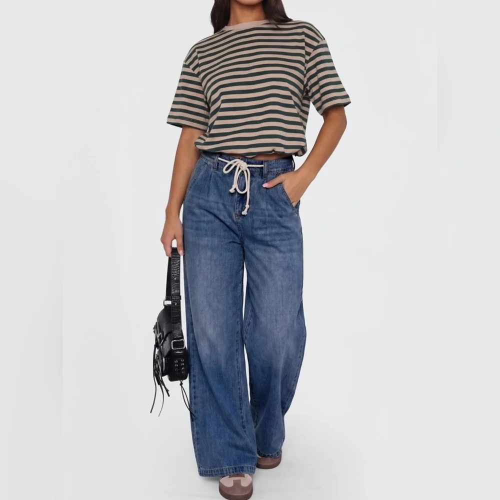 Classic Denim Wide Leg Jeans for Women